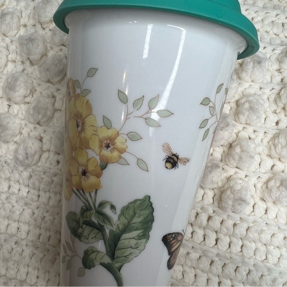 LENOX AMERICAN BY DESIGN Butterfly Meadow Ceramic Tumbler Decorative Travel Mug - Picture 11 of 14